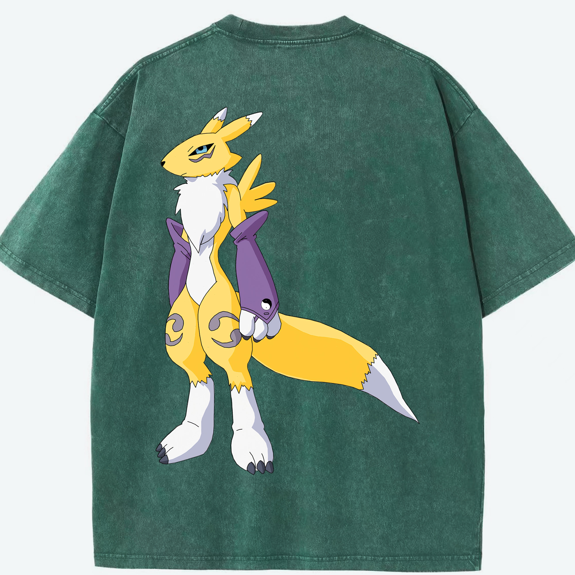 （画像用） Digimon デジタルモンスター/デジモン 綿100% ヴィンテージ風 半袖Tシャツ（背面プリント）